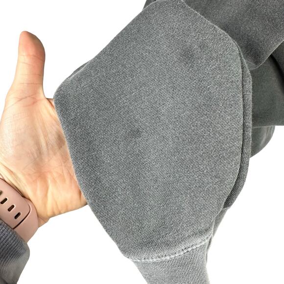 AKASHI-KAMA Gray Oversized Embroidered Logo Hooded Sweatshirt Men's Size XS - Picture 5 of 7